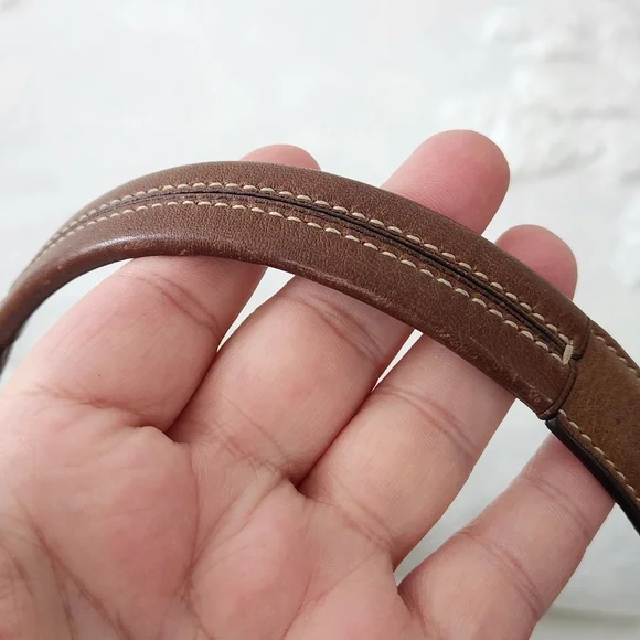 Coach Tan and Brown Signature Shoulder Bag With Leather Corner Accents H04W-6818 - Picture 5 of 14